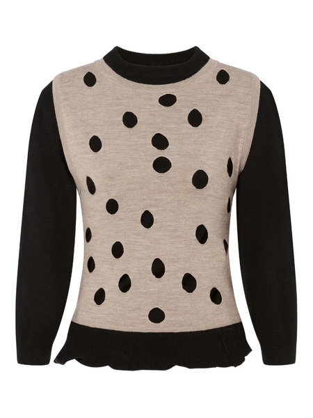  Moschino Polka-dot Ruffled Sweater - Black 