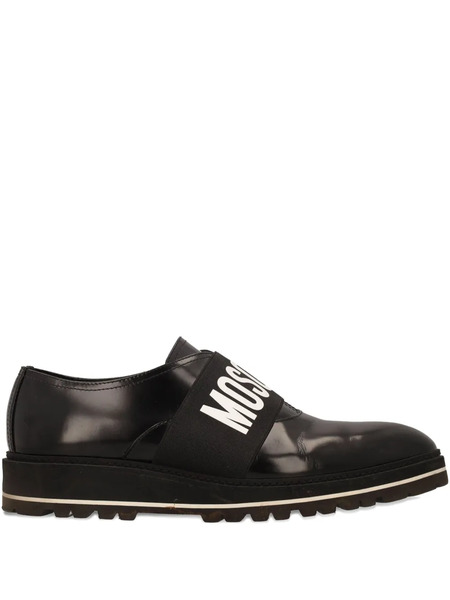 Moschino Pre-owned Logo-strap Loafers - Black 