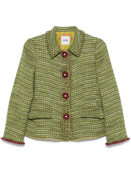  Moschino Pre-owned 1990s Cropped Tweed Jacket - Green 