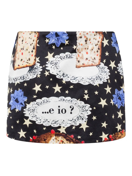 Moschino Printed Mini Skirt - Black 