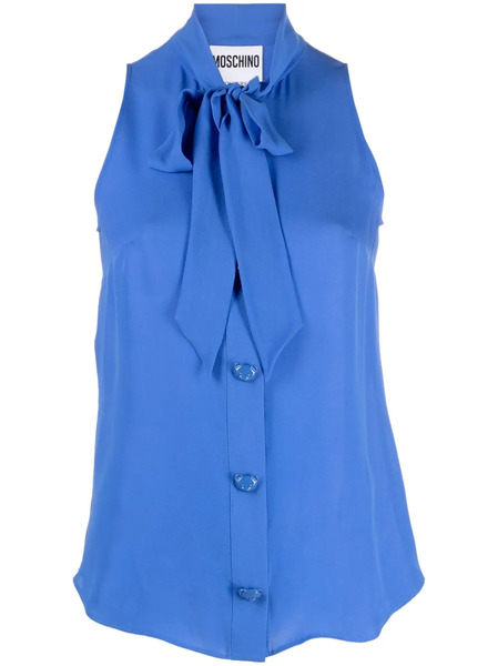  Moschino Pussy-bow Collar Blouse - Blue 