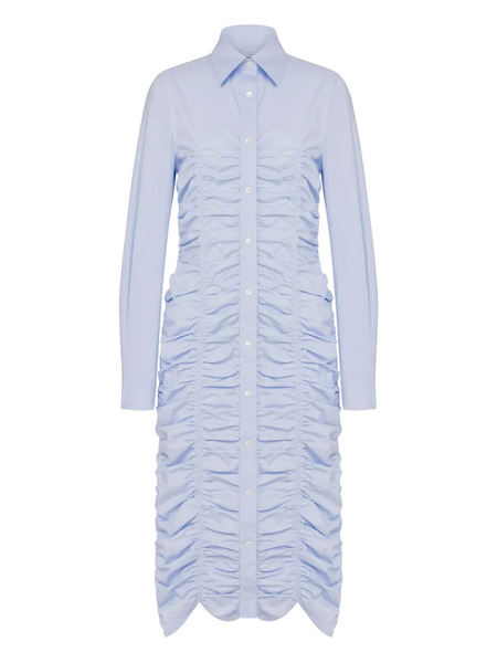  Moschino Ruched Button-down Midi Dress - Blue 