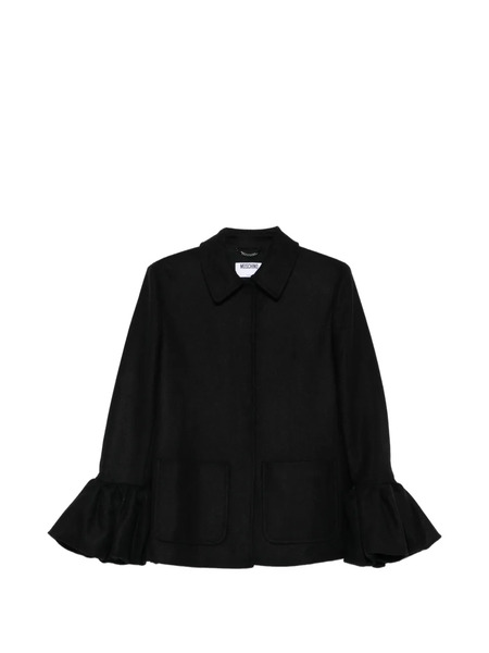  Moschino Ruffle-sleeve Coat - Black 