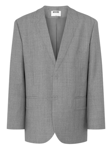  Moschino Single-breasted Collarless Blazer - Grey 