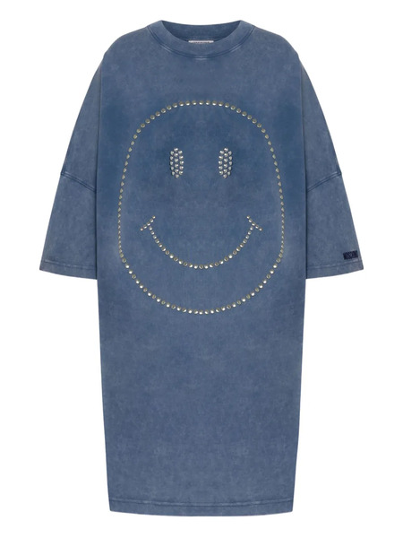  Moschino Smiley Face-studded Mini Dress - Blue 