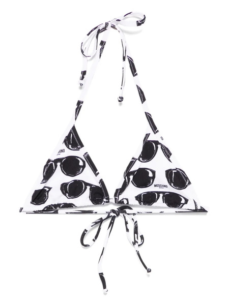  Moschino Sunglasses-print Bikini Top - White 