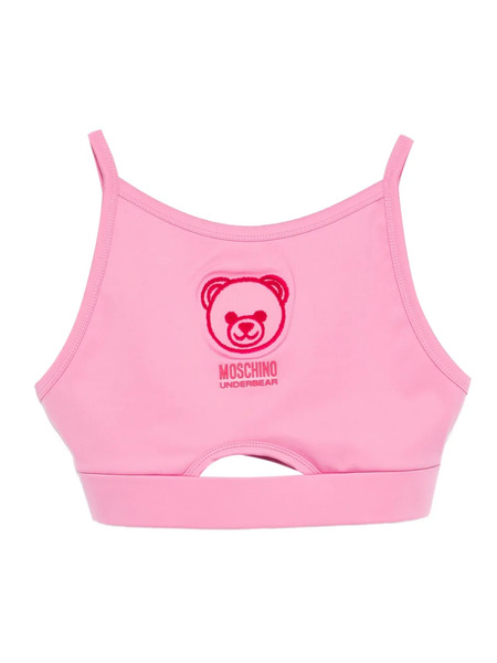  Moschino Teddy Bear-embroidered Bra - Pink 