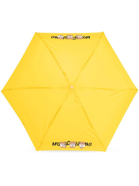  Moschino Teddy Bear-logo Print Compact Umbrella - Yellow 