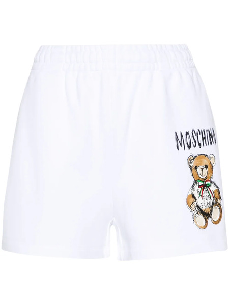  Moschino Teddy Bear-print Mini Shorts - White 
