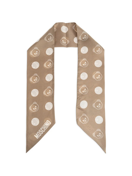  Moschino Teddy Bear Silk Scarf - Neutrals 