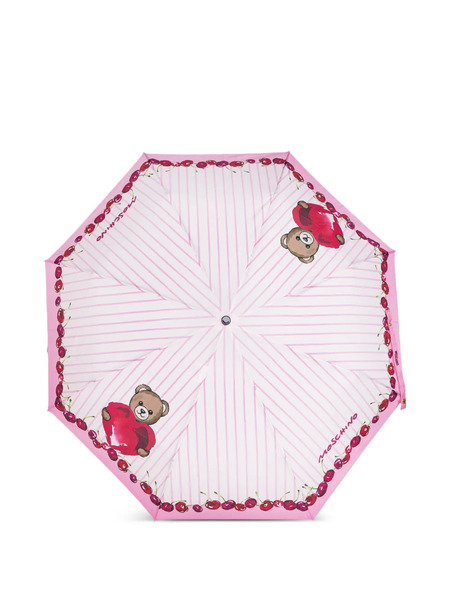  Moschino Teddy Stripe Umbrella - White 