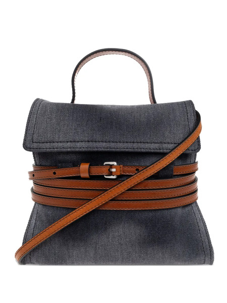  Moschino Tie Me Denim Belted Mini Bag - Grey 