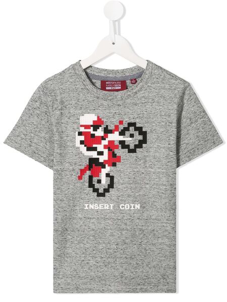  Mostly Heard Rarely Seen 8-bit Excite Motorbike Print T-shirt - Grey 