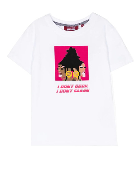  Mostly Heard Rarely Seen 8-bit Graphic-print Short-sleeve T-shirt - White 