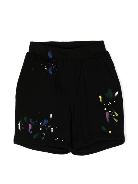  Mostly Heard Rarely Seen 8-bit Louis Paint-splatter Track Shorts - Black 