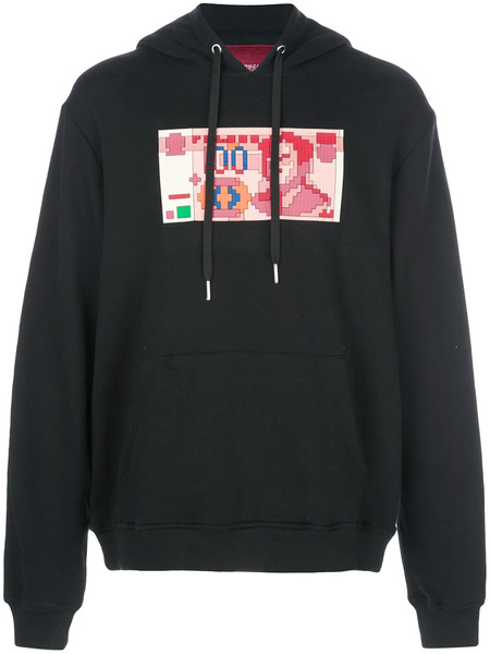  Mostly Heard Rarely Seen 8-bit Note Printed Hoodie - Black 
