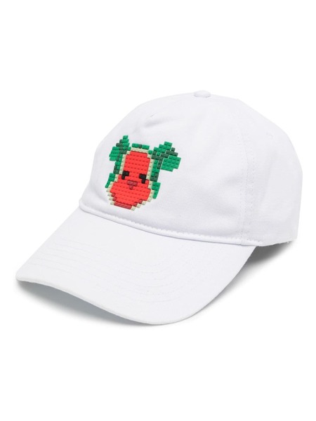  Mostly Heard Rarely Seen 8-bit Watermelon Bear Twill Baseball Cap - White 