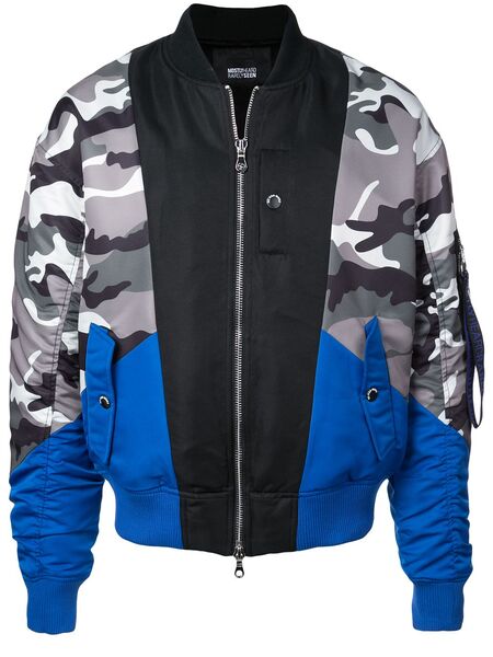  Mostly Heard Rarely Seen Camouflage Print Bomber Jacket - Black 