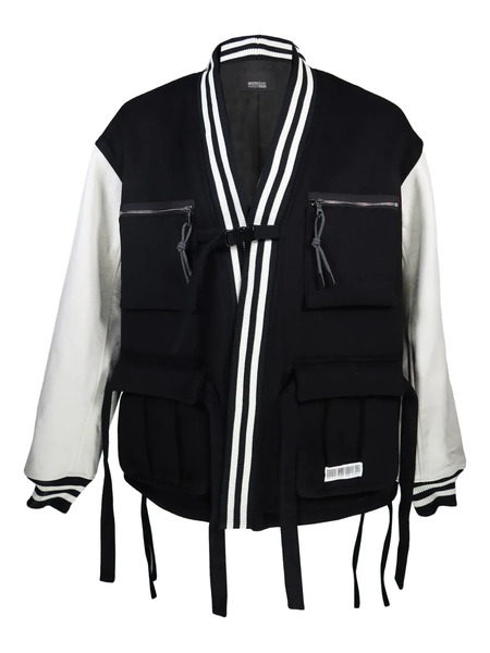  Mostly Heard Rarely Seen Logo-embroidered Varsity Jacket - Black 