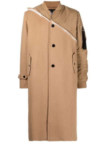  Mostly Heard Rarely Seen Panelled Single-breasted Coat - Brown 