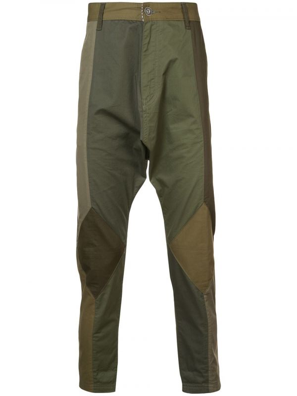  Mostly Heard Rarely Seen Twill Drop Crotch Pants - Green 