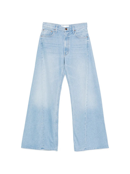  Mother Snacks Central Seam Wide Leg Jeans - Blue 