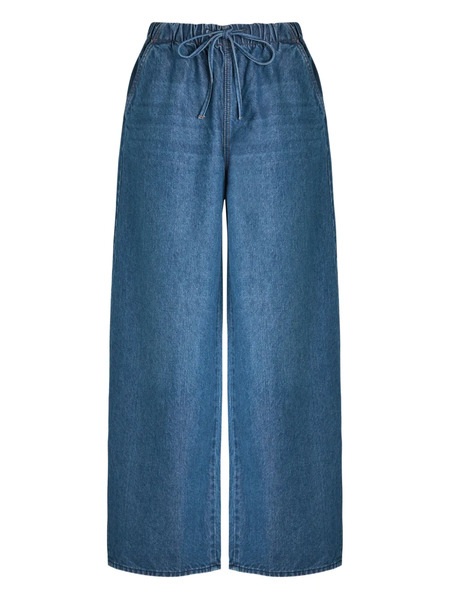  Mother The Buffet Nerdy Drawstring Straight-leg Denim - Blue 