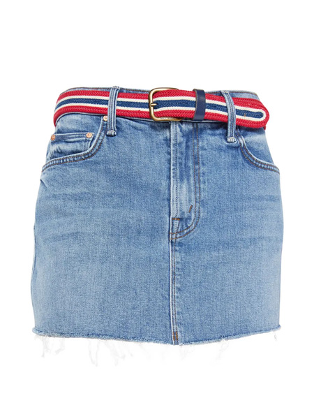  Mother The Ditcher Frayed Mini Skirt - Blue 