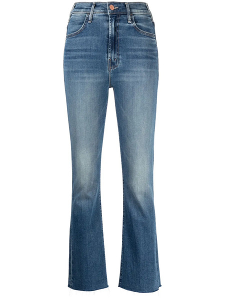  Mother The Hustler Flared Cropped Jeans - Blue 
