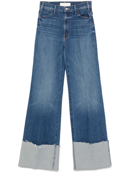  Mother The Hustler Roller Heel Cuff Fray Jeans - Blue 