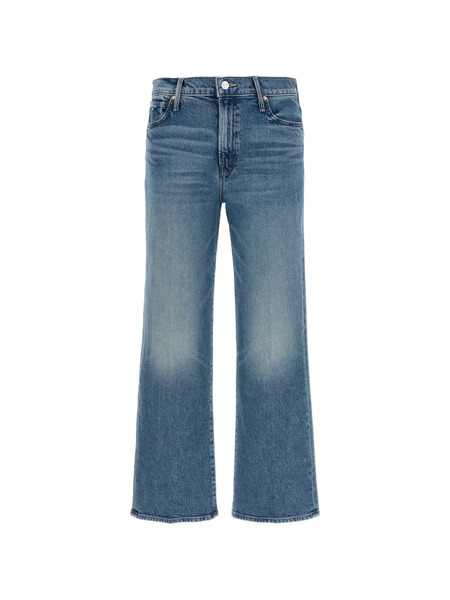  Mother The Kick It Ankle Contrast Stitching Jeans - Blue 
