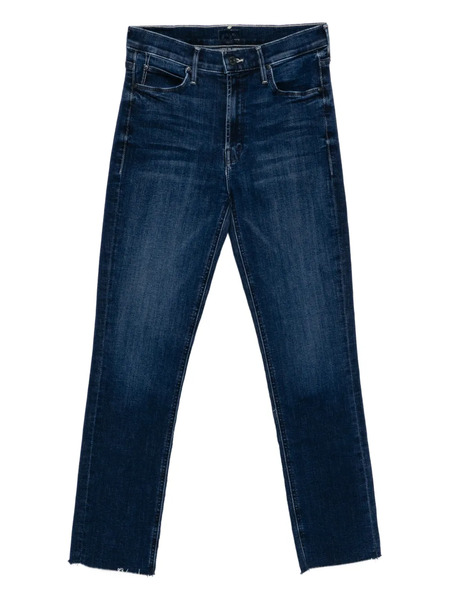  Mother The Mid Rise Dazzler Ankle Fray Jeans - Blue 
