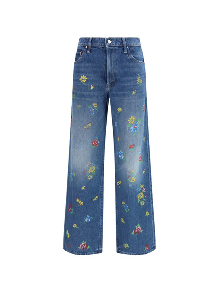  Mother The Rerun Zip Sneak Jeans - Blue 
