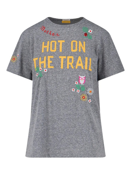  Mother The Rowdy Embroidered T-shirt - Grey 