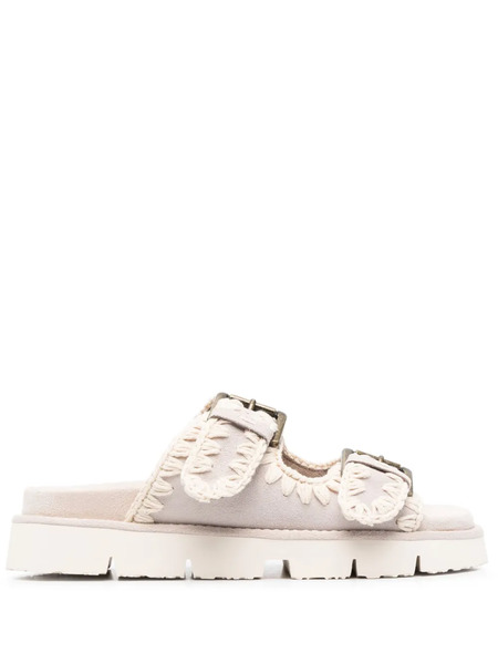  Mou Bio Buckle Sandals - Neutrals 