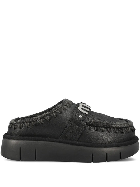  Mou Bounce Logo-plaque Braided-trim Sandals - Black 
