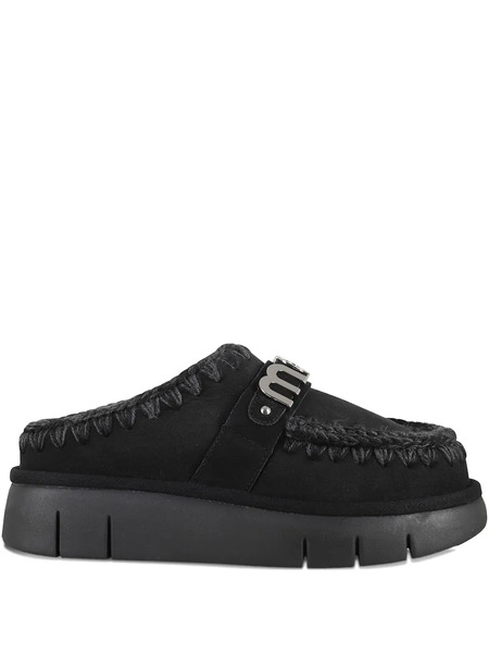  Mou Bounce Sheepskin Mules - Black 