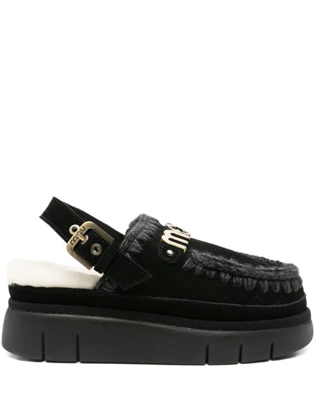 Mou Bounce Slingback Platform Mules - Black 