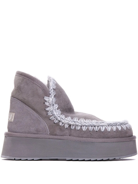  Mou Braided-edge Ankle Boots - Grey 