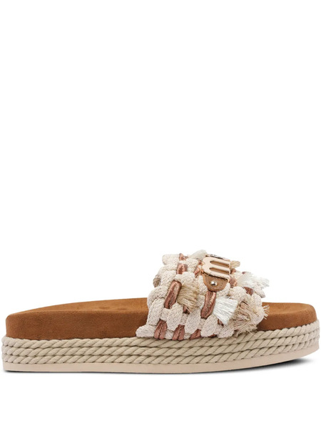  Mou Braided-strap Platform Sandals - Neutrals 