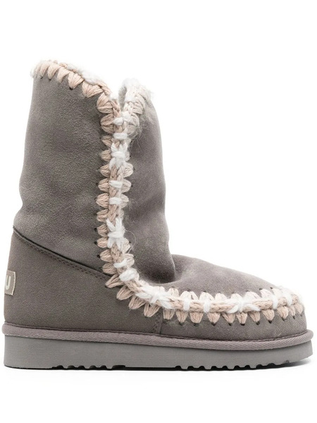  Mou Constrast-stitching Boots - Grey 