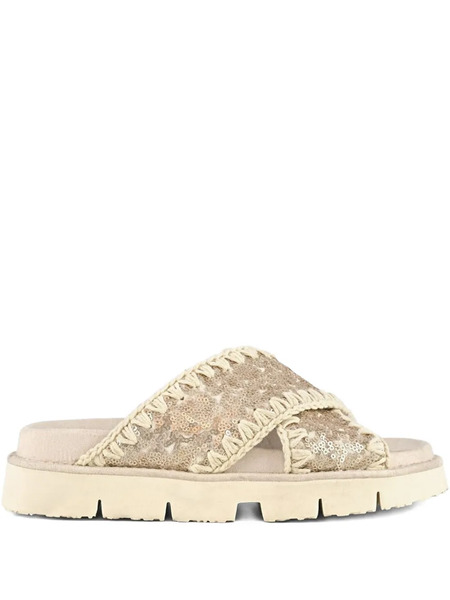  Mou Criss-cross Sandals - Neutrals 