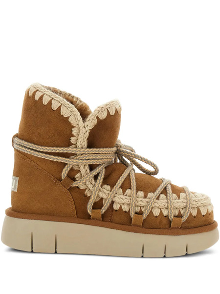  Mou Crochet-detail Boots - Brown 