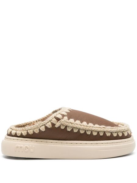  Mou Eskimo Leather Slippers - Brown 