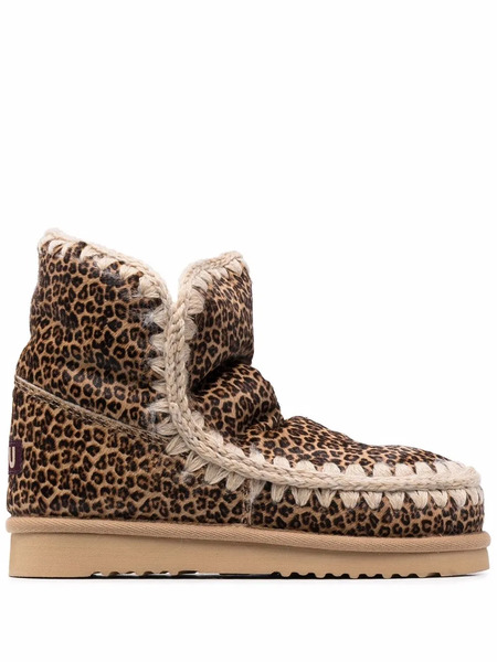  Mou Eskimo Leopard-print Boots - Brown 