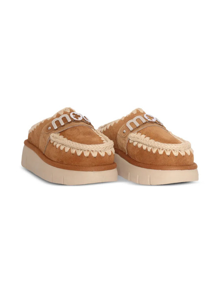  Mou Kids Bounce Clog Suede Shoes - Brown 