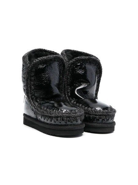  Mou Kids Chunky Leather Boots - Black 