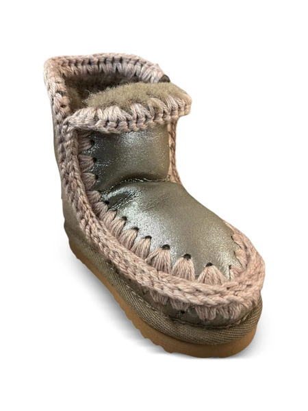  Mou Kids Eskimo Leather Ankle Boots - Grey 
