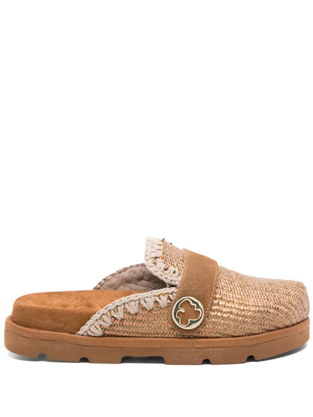  Mou Kids Interwoven Mules - Brown 