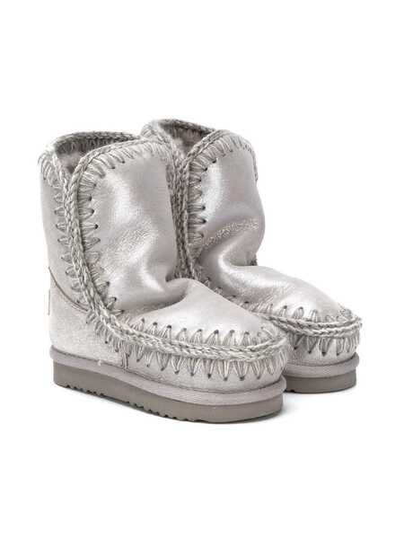  Mou Kids Metallic Sheen Eskimo Boots - Grey 